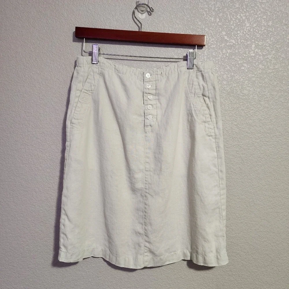EDDIE‎ BAUER Vintage Linen Mini Skirt Minimalist Coastal Y2K 4